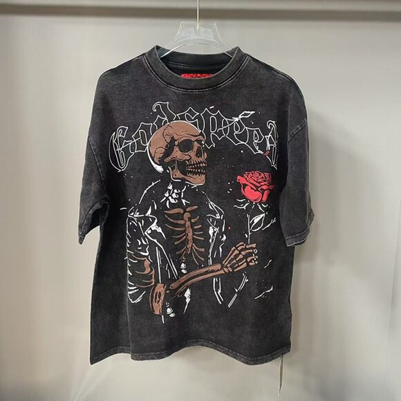God Speed Rose Tee Ash Black - Picture 1 of 4